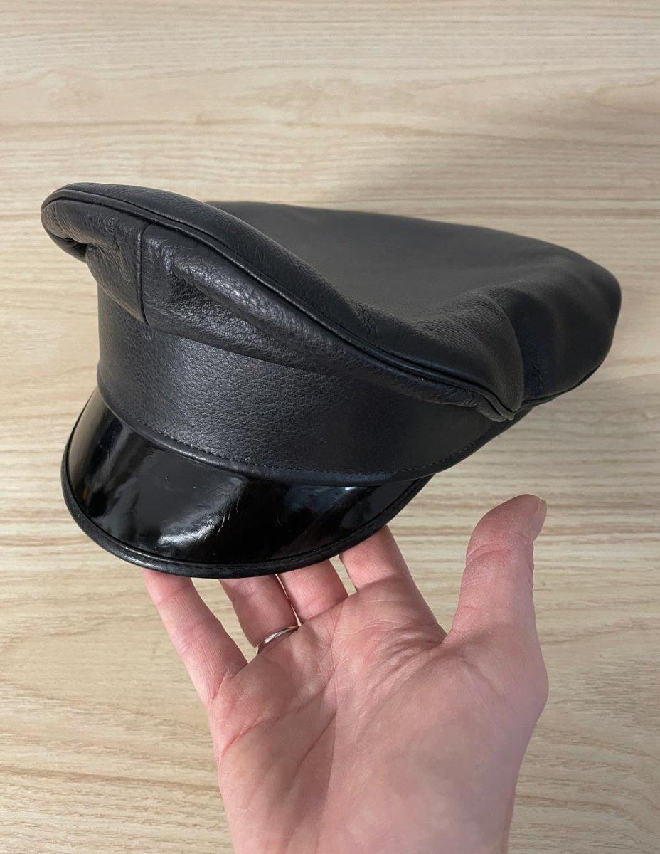 vintage northbound leather army police hat - good market thrift store