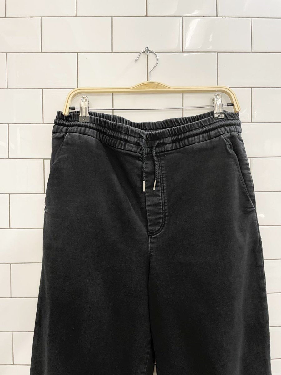 zara wide leg raw hem stretch denim pant - good market thrift store