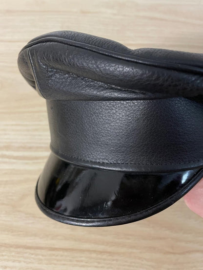 vintage northbound leather army police hat - good market thrift store
