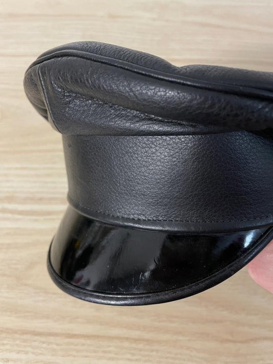 vintage northbound leather army police hat - good market thrift store
