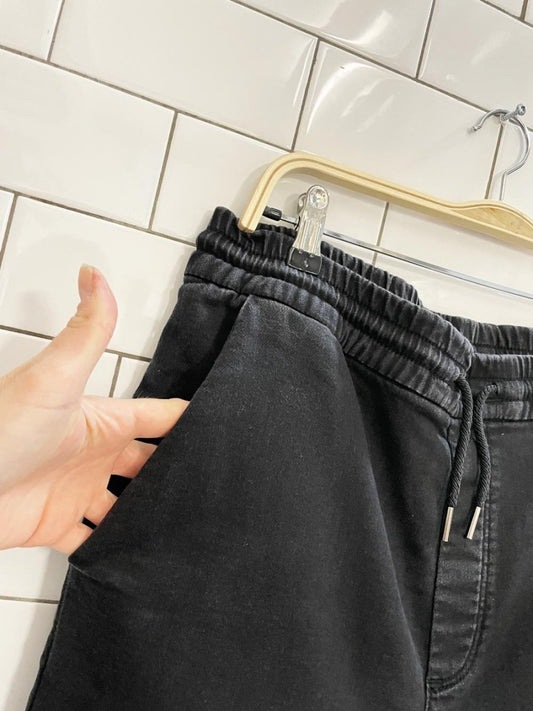 zara wide leg raw hem stretch denim pant - good market thrift store