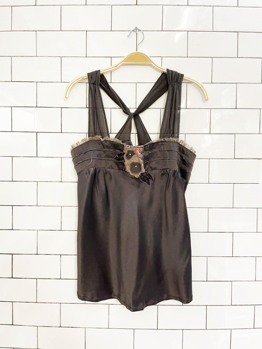 nwt UO lux y2k silk embellished tank - good market thrift store