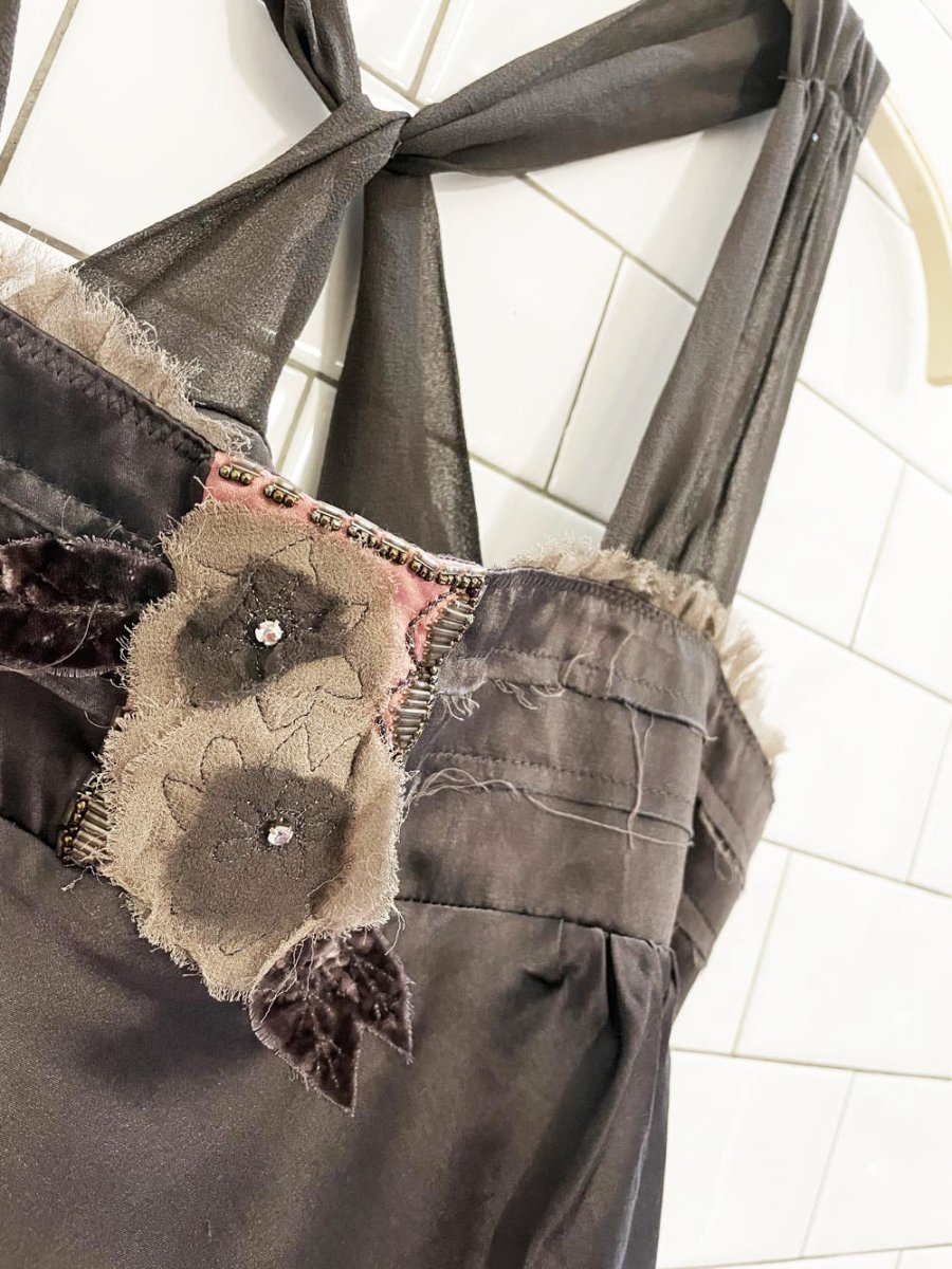 nwt UO lux y2k silk embellished tank - good market thrift store