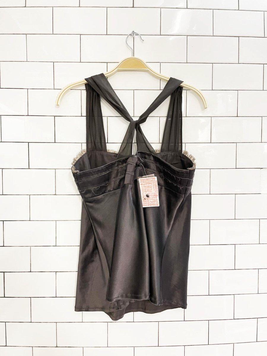 nwt UO lux y2k silk embellished tank - good market thrift store