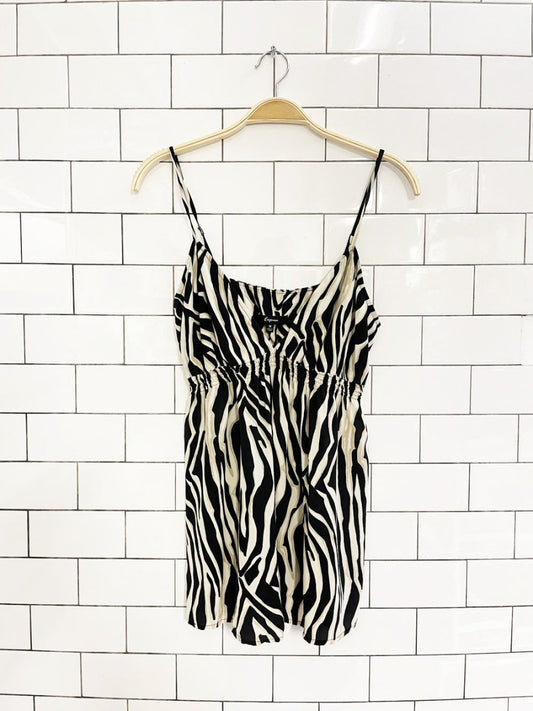 y2k express 100% silk animal print babydoll tank - good market thrift store