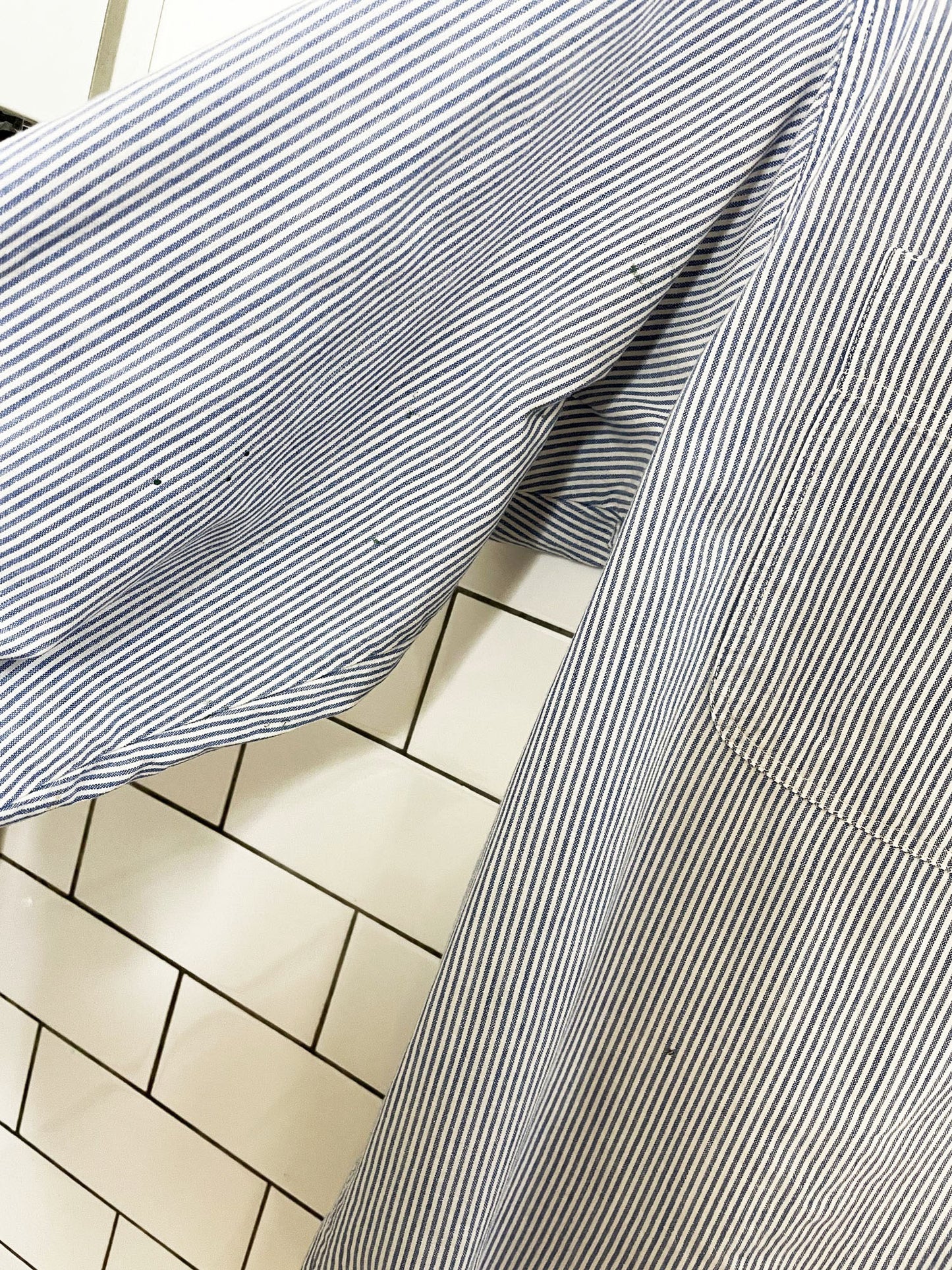 vintage 90s calvin klein sport blue stripe full button shirt