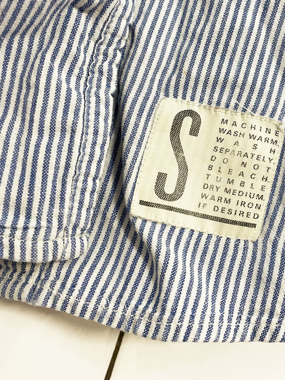 vintage 90s calvin klein sport blue stripe full button shirt