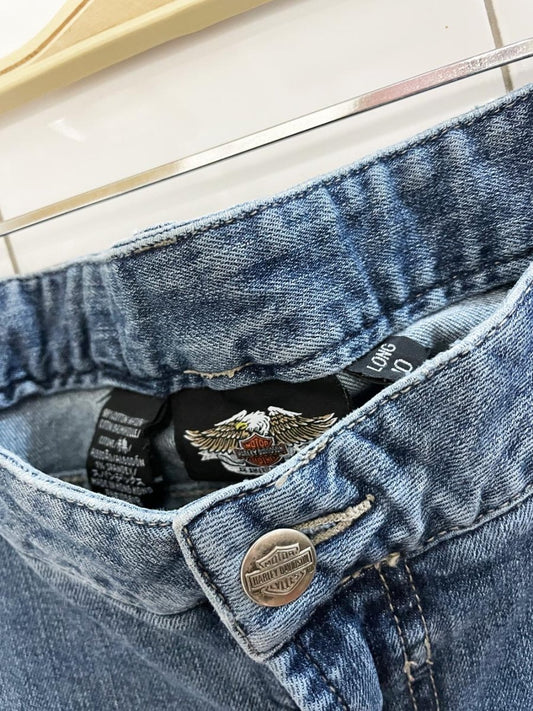 y2k harley davidson embroidered pocket low rise jeans - good market thrift store