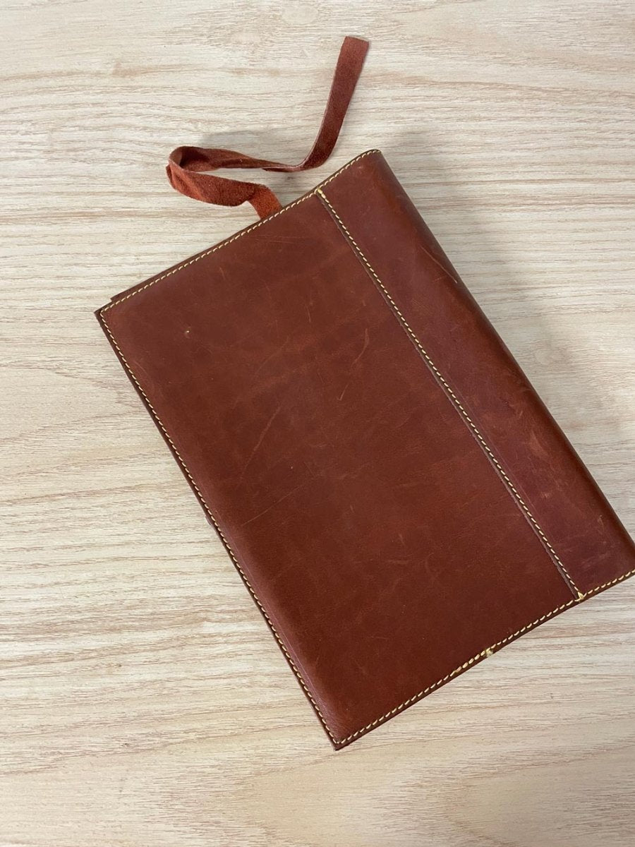 vintage roots leather notepad cover - good market thrift store