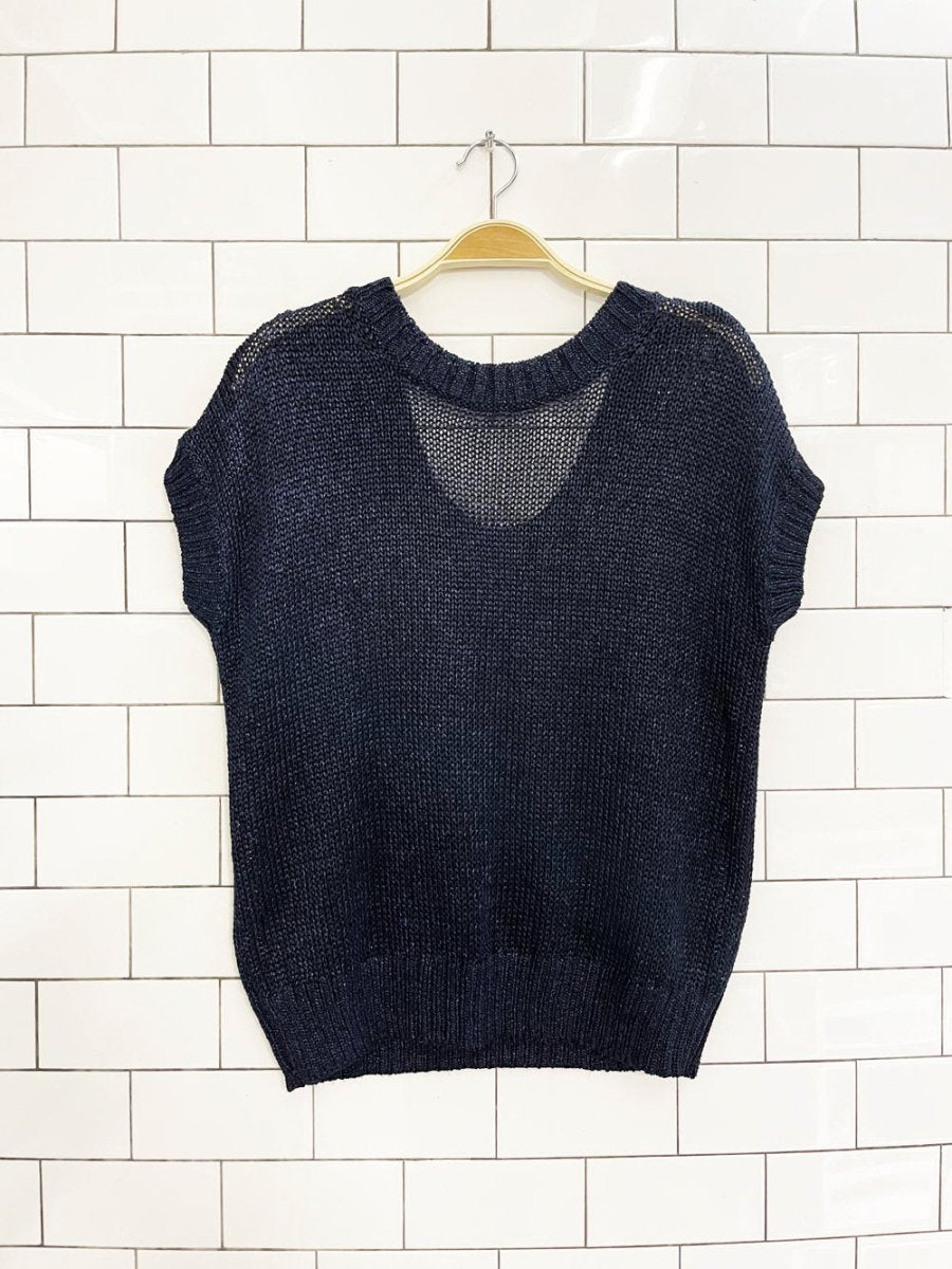 club monaco oversized metallic slub knit top - good market thrift store