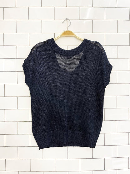 club monaco oversized metallic slub knit top - good market thrift store