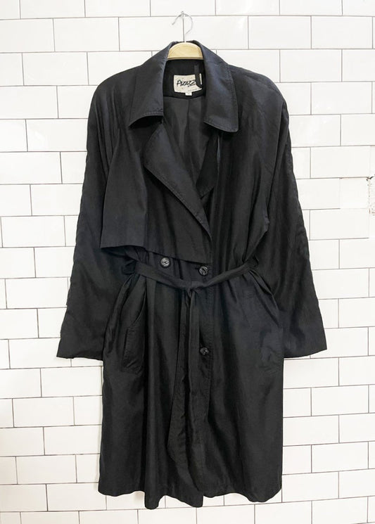 vintage 90s pizazz belted short trench coat - good market thrift store