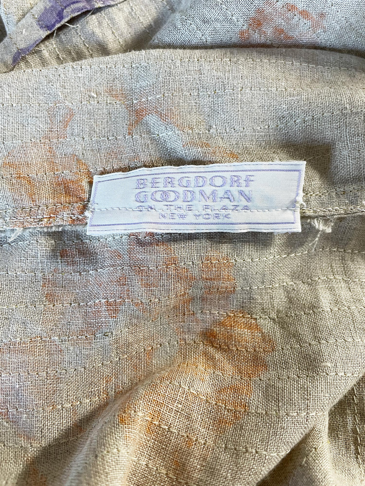 vintage geoffrey beene linen-blend floral midi skirt | union made | bergdorf goodman