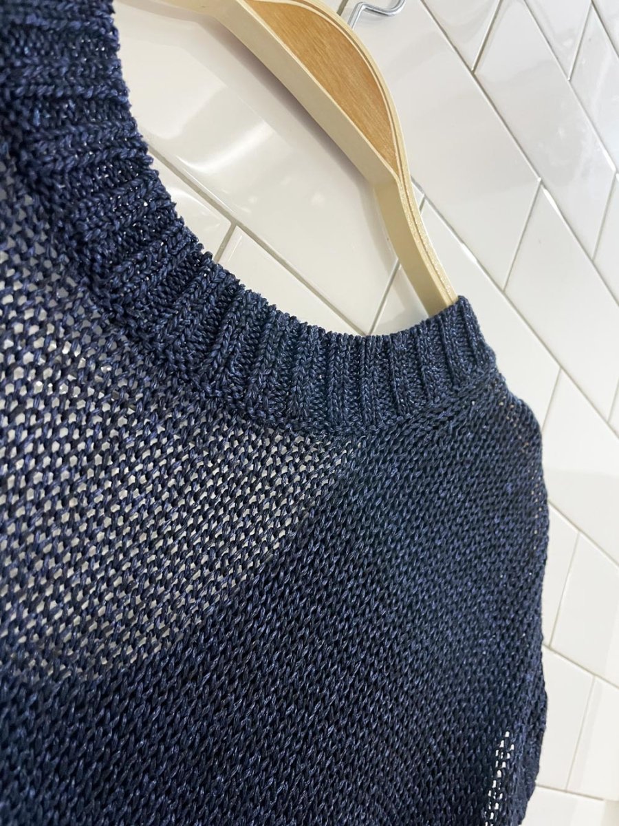 club monaco oversized metallic slub knit top - good market thrift store