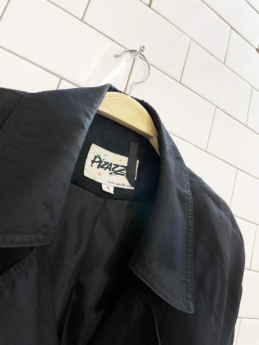 vintage 90s pizazz belted short trench coat - good market thrift store