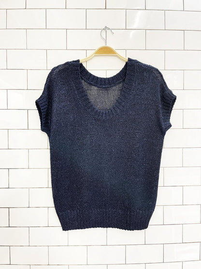 club monaco oversized metallic slub knit top - good market thrift store