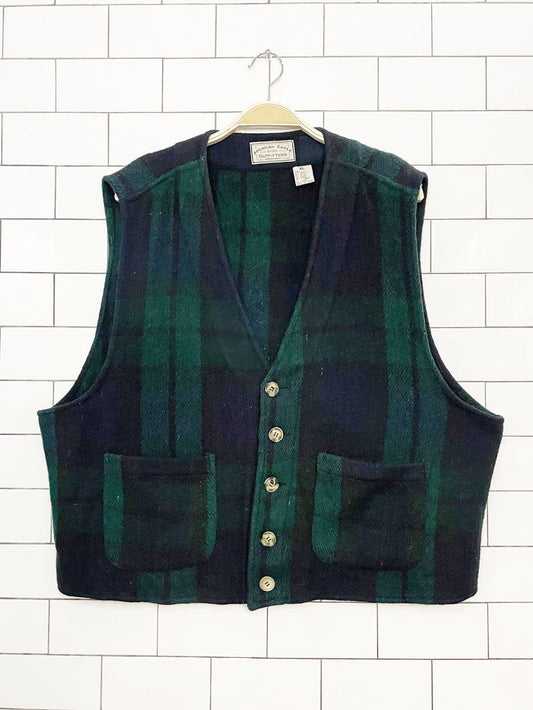 vintage 90s american eagle wool-blend plaid vest