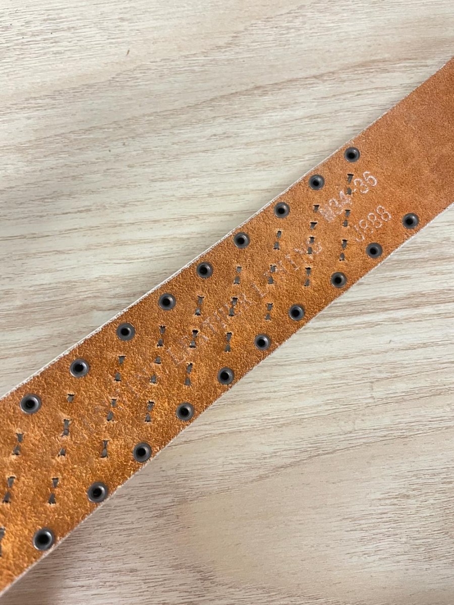 y2k white studded leather lined belt - good market thrift store