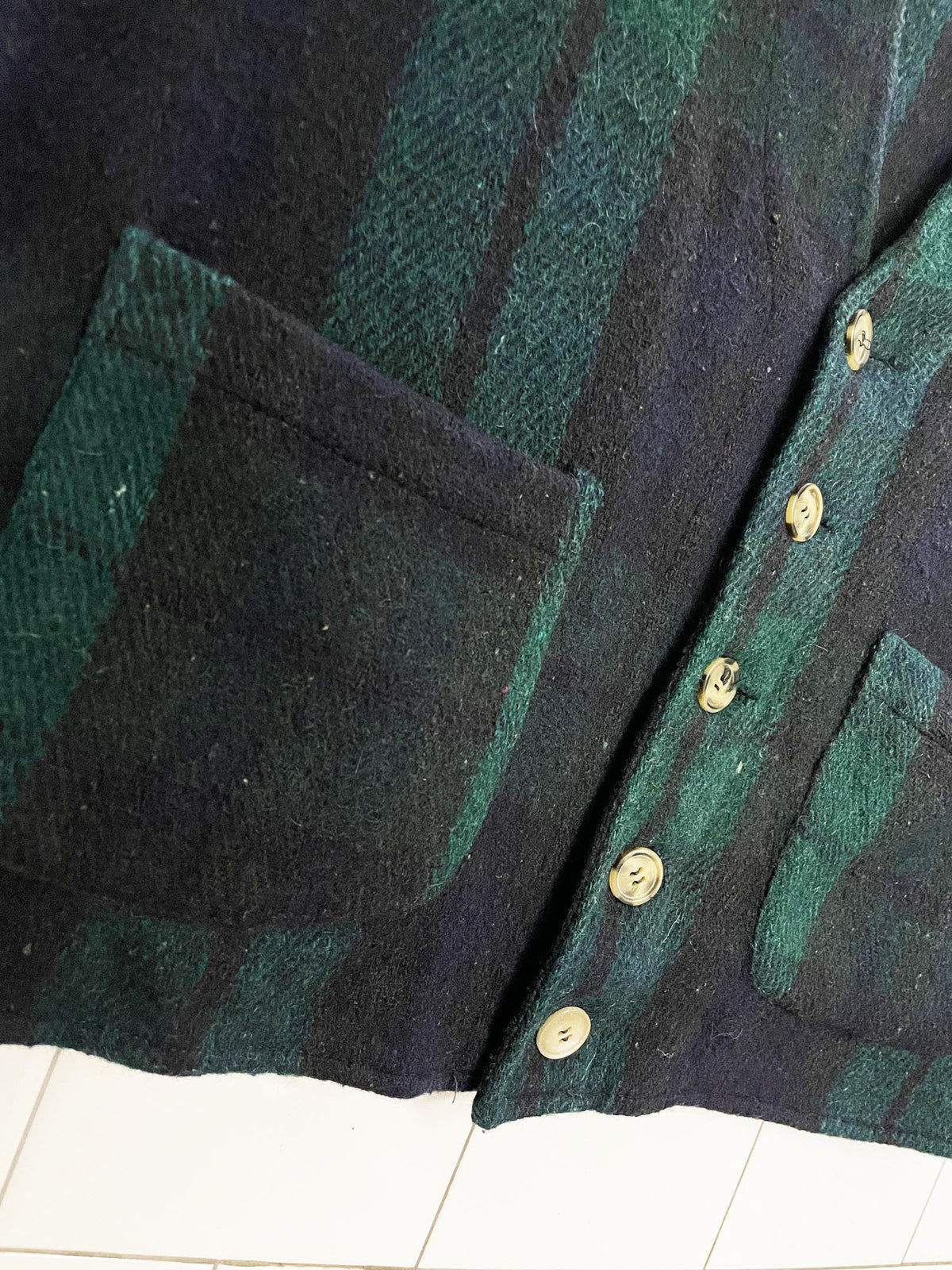 vintage 90s american eagle wool-blend plaid vest