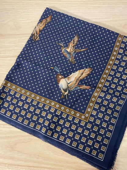 vintage flying ducks woven square scarf - good market thrift store