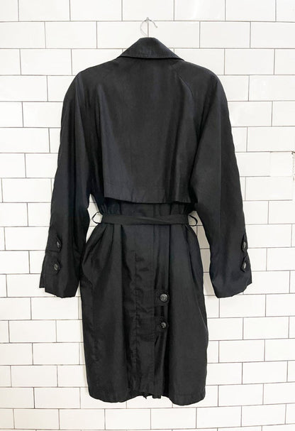 vintage 90s pizazz belted short trench coat - good market thrift store
