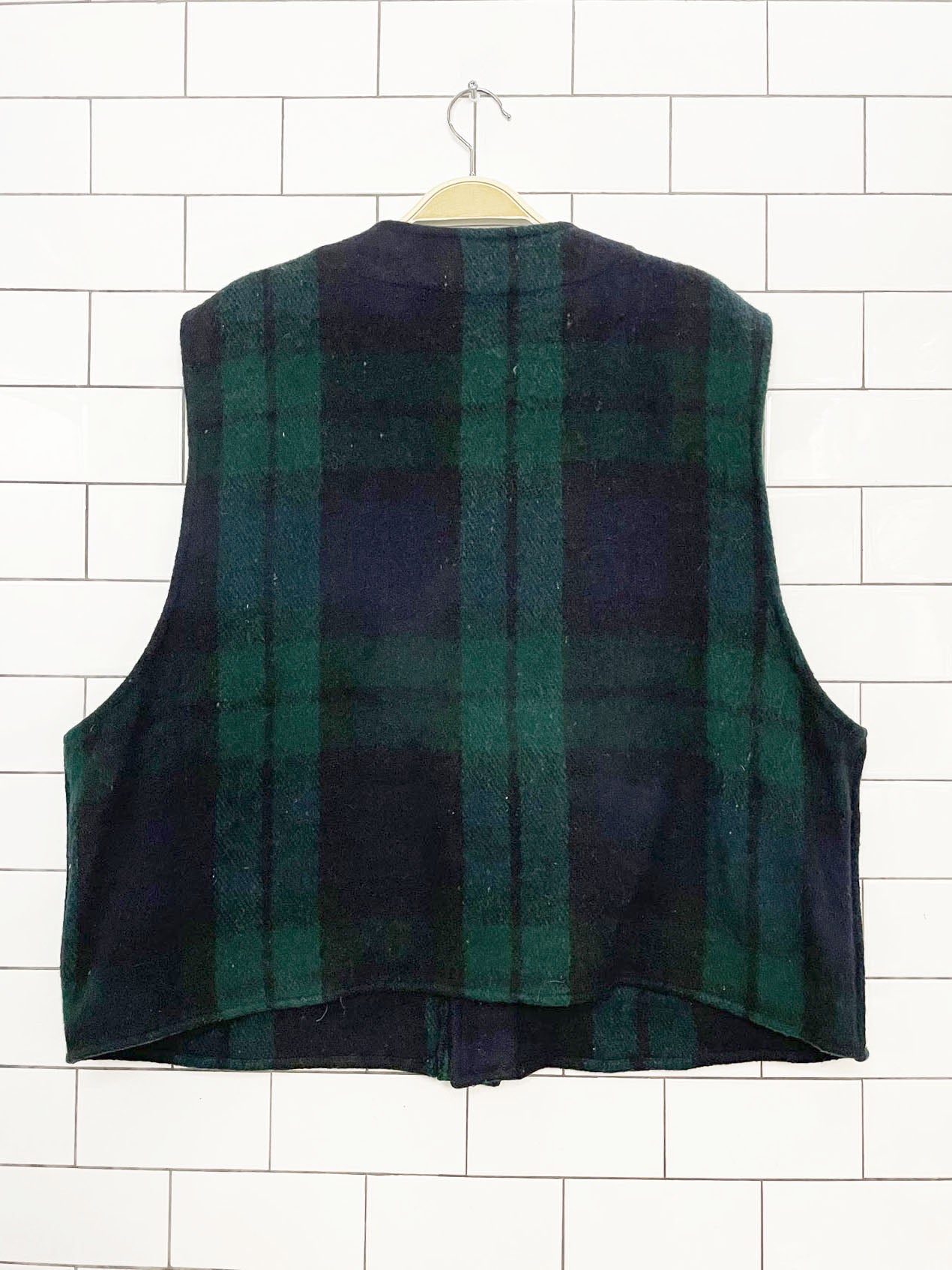 vintage 90s american eagle wool-blend plaid vest