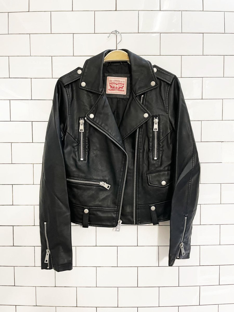 levi's faux leather biker jacket - good market thrift store
