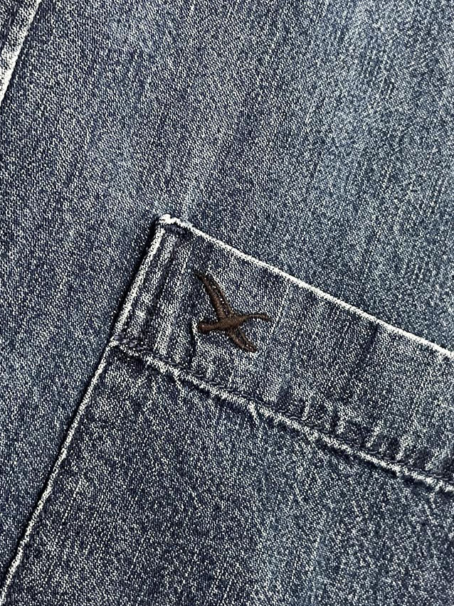 vintage eddie bauer boxy crop full button denim shirt | rework