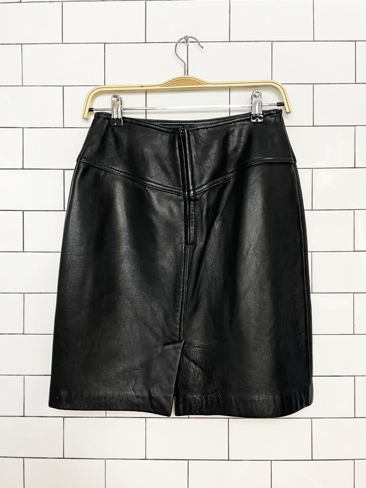 vintage the limited butter leather mini skirt | lambskin