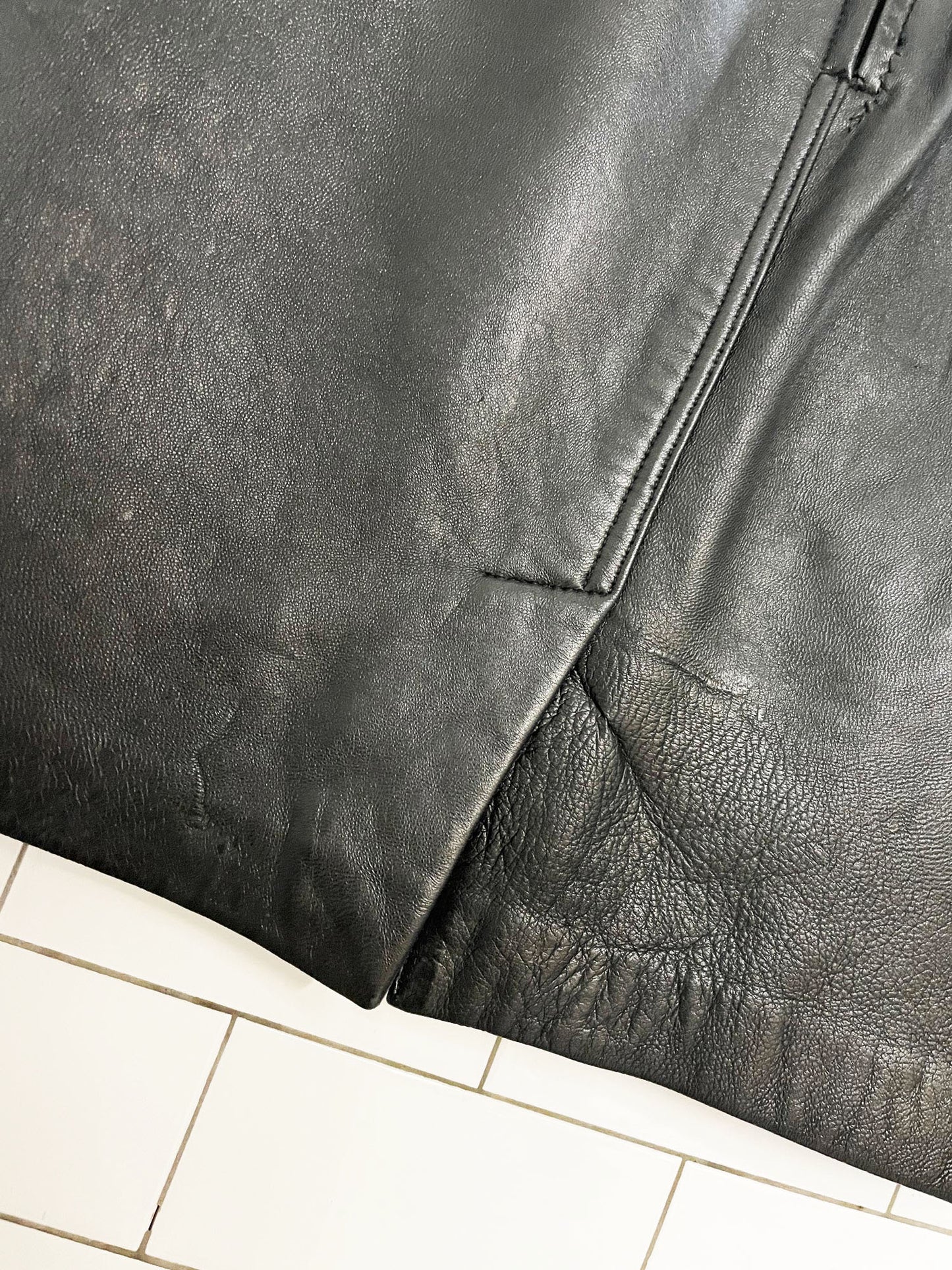 vintage the limited butter leather mini skirt | lambskin