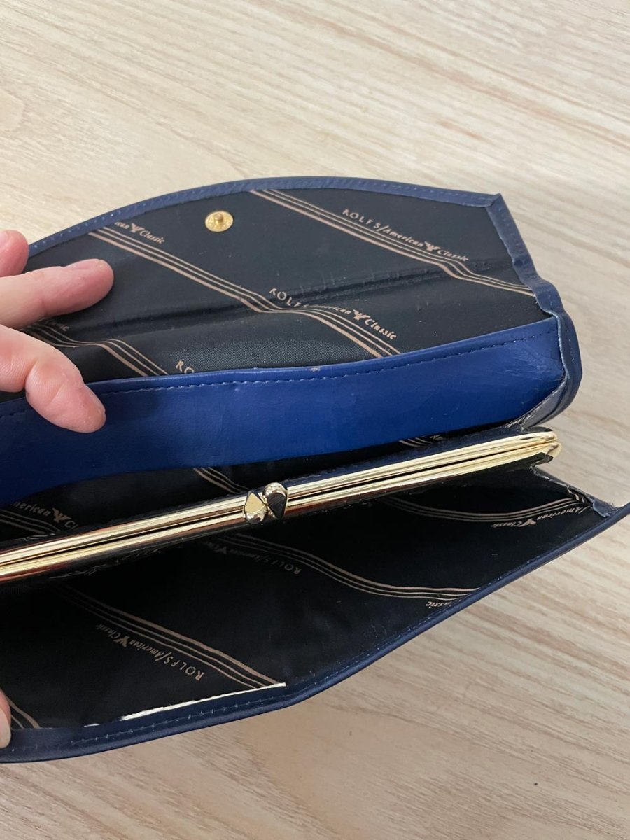 vintage rolfs tooled rose butter leather wallet - good market thrift store