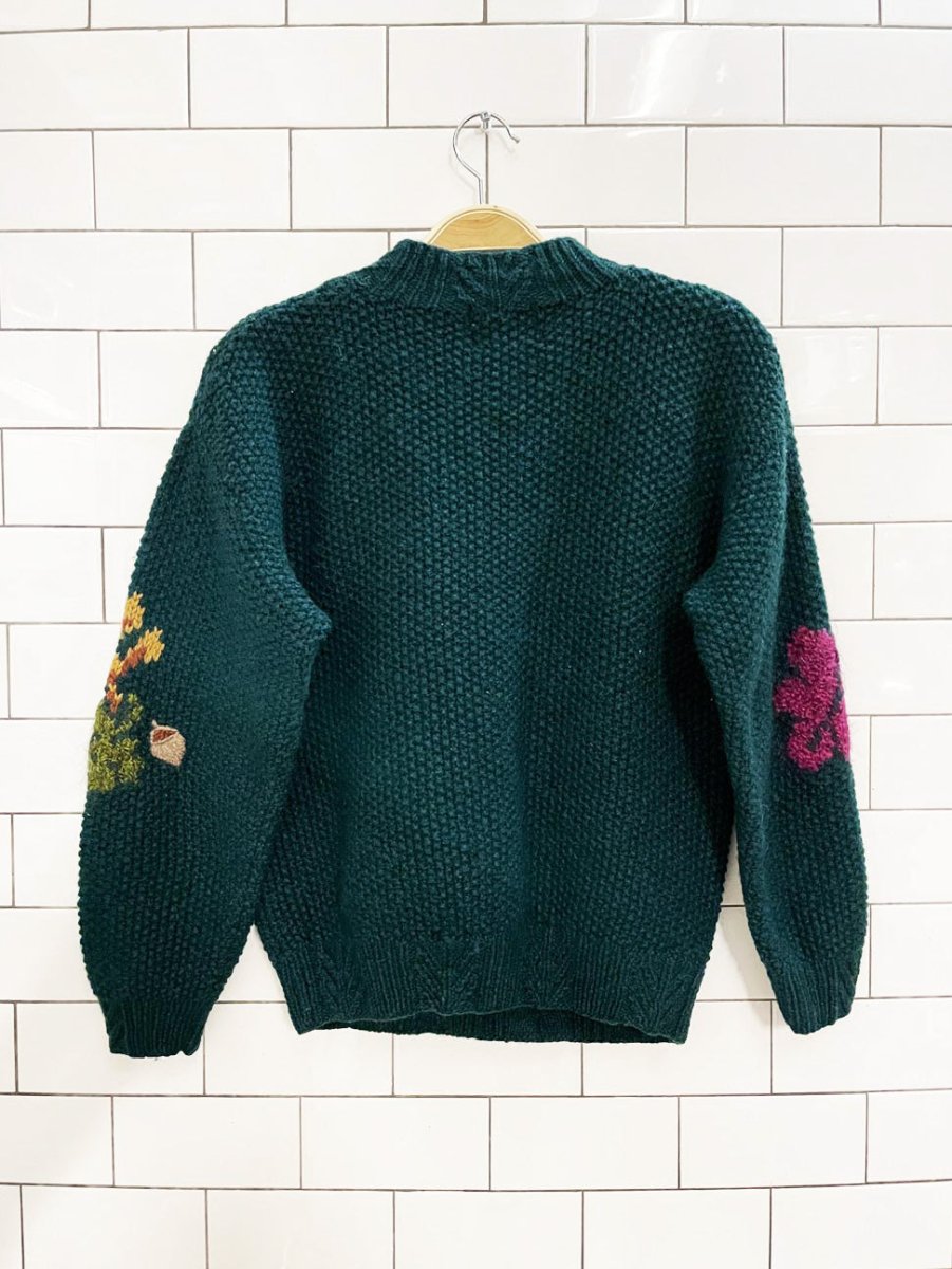 vintage 80s woolrich wool - mohair autumn pumpkin patch knit sweater - good market thrift store
