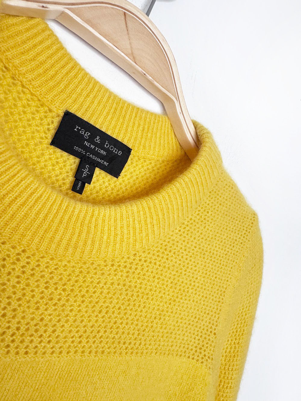 rag & bone 100% cashmere mesh knit sweater