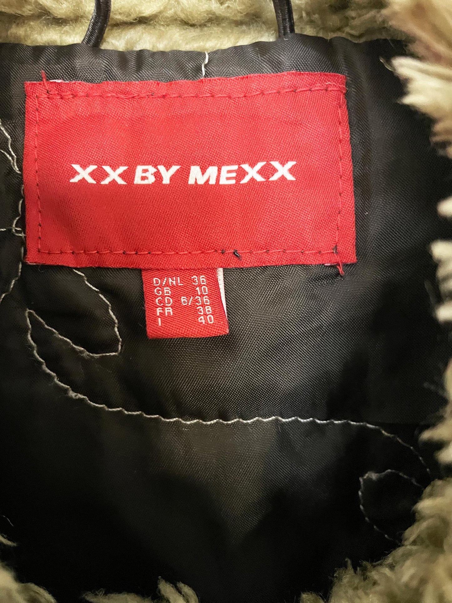 y2k xx by mexx sherpa trim corduroy long belted jacket