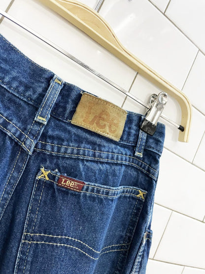 vintage 90s lee rider pleated indigo high waisted jeans | made in usa - good market thrift store