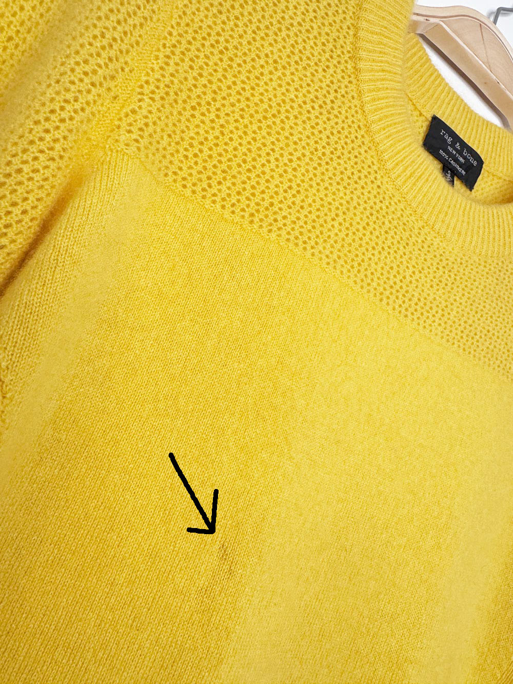 rag & bone 100% cashmere mesh knit sweater