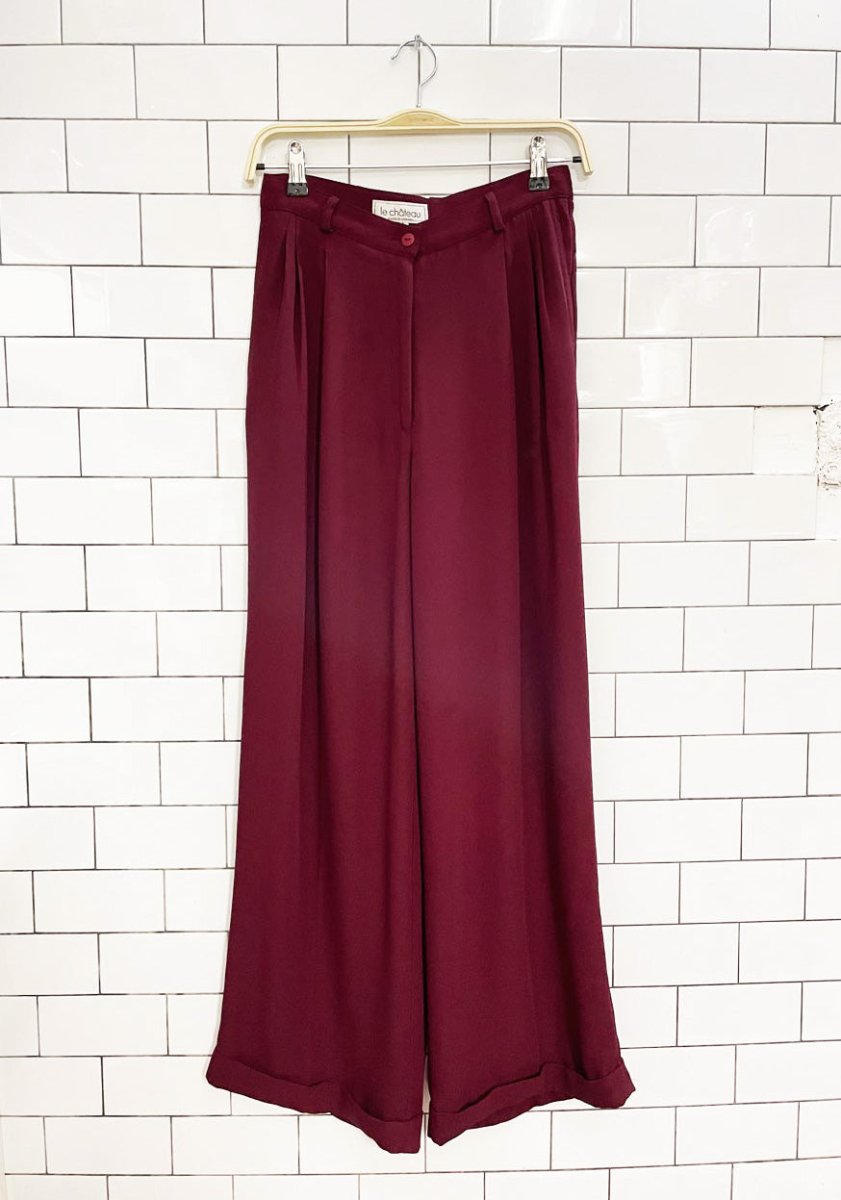 vintage 90s le chateau wide leg pleated trousers - good market thrift store