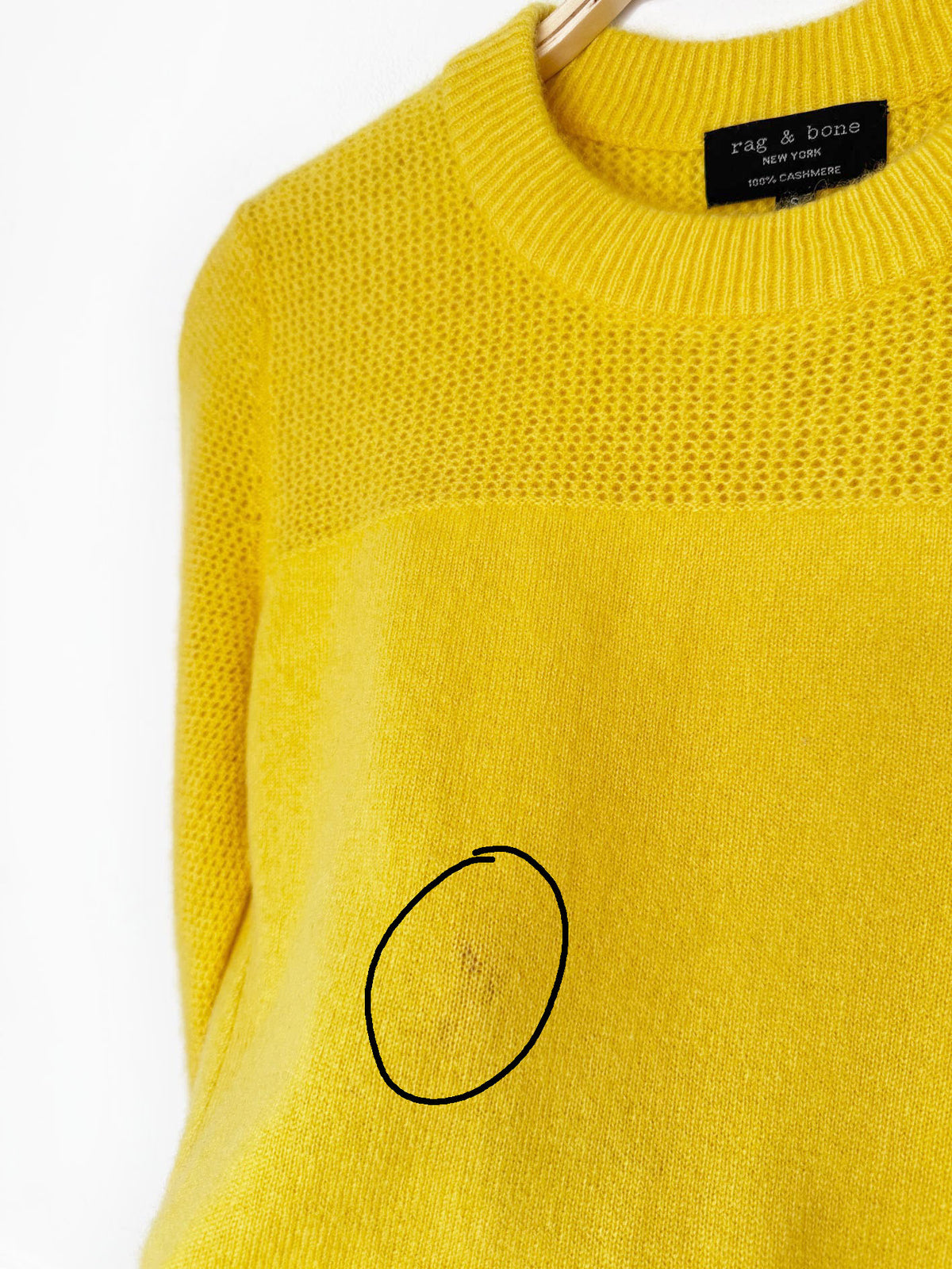 rag & bone 100% cashmere mesh knit sweater