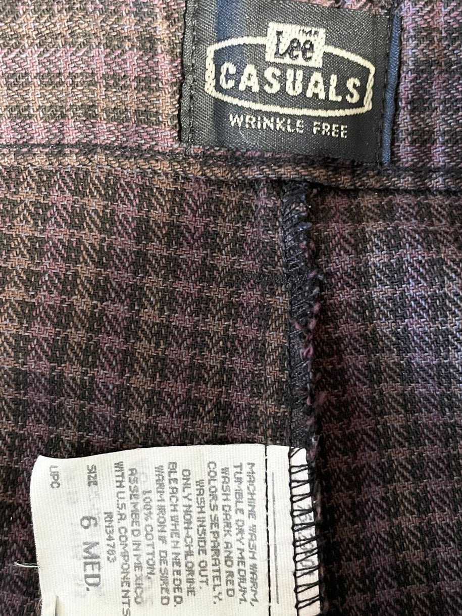 vintage lee casuals pleated houndstooth high rise pants
