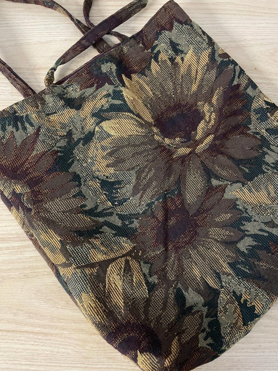 vintage 00s sunflower tapestry tote bag - good market thrift store