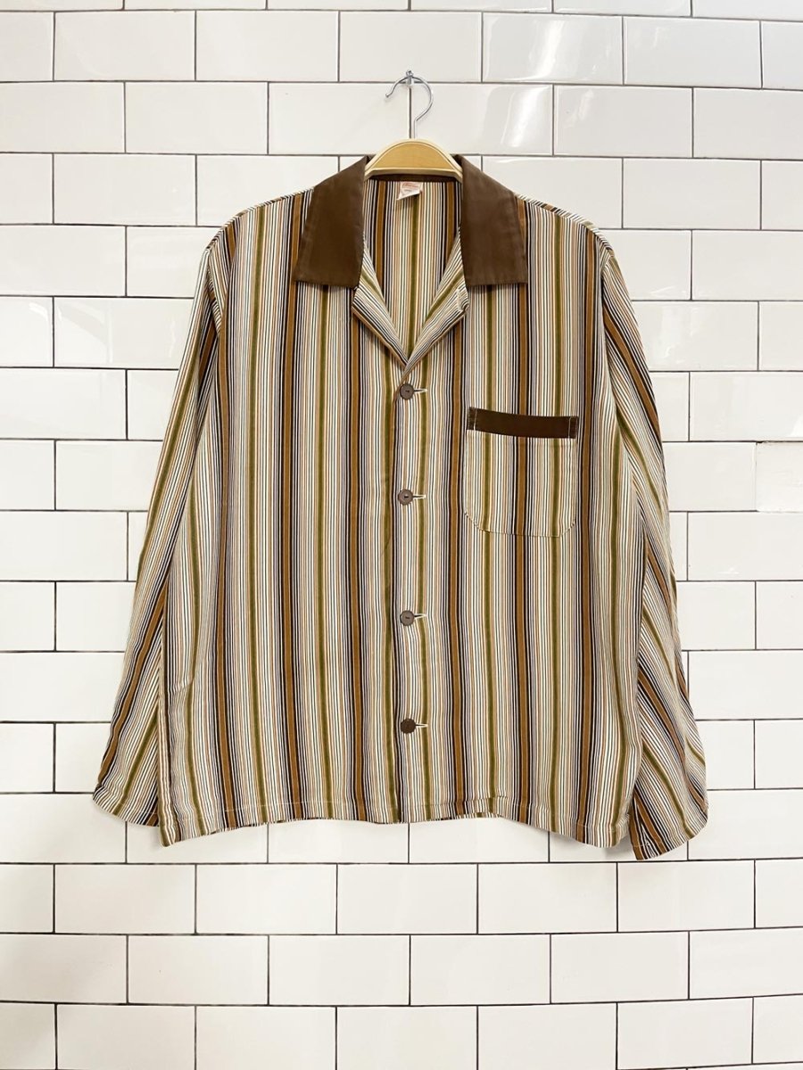 vintage 70s servus cotton stripe pj style shirt - good market thrift store