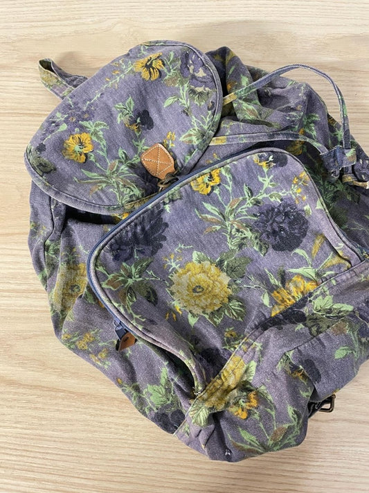 vintage 00s floral denim backpack - good market thrift store