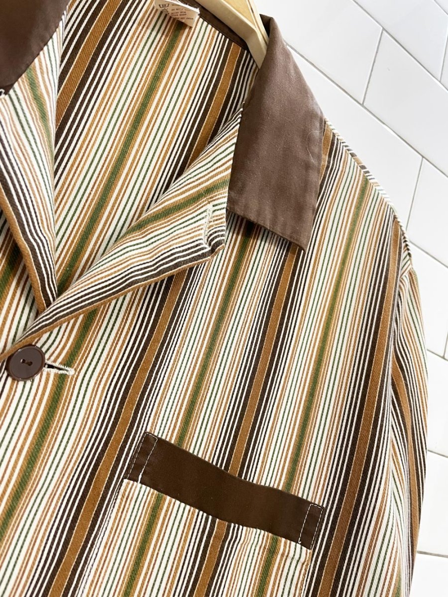 vintage 70s servus cotton stripe pj style shirt - good market thrift store