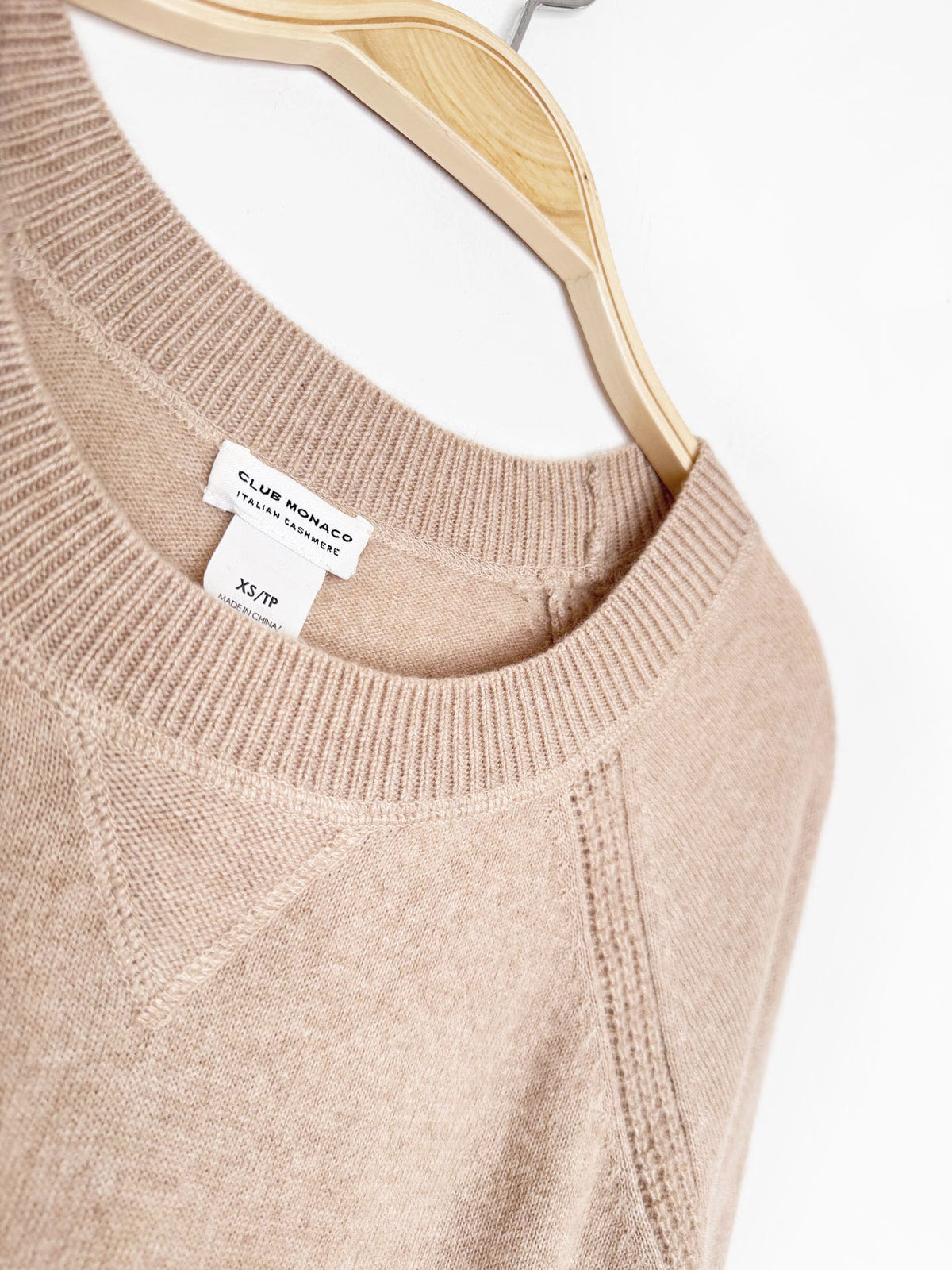 club monaco 100% italian cashmere knit elbow patch sweater
