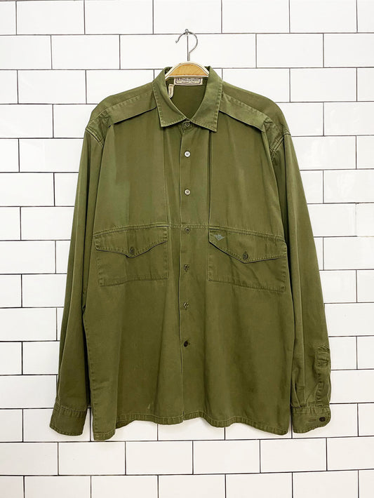 vintage alfredo bendini full button military-style utility shirt