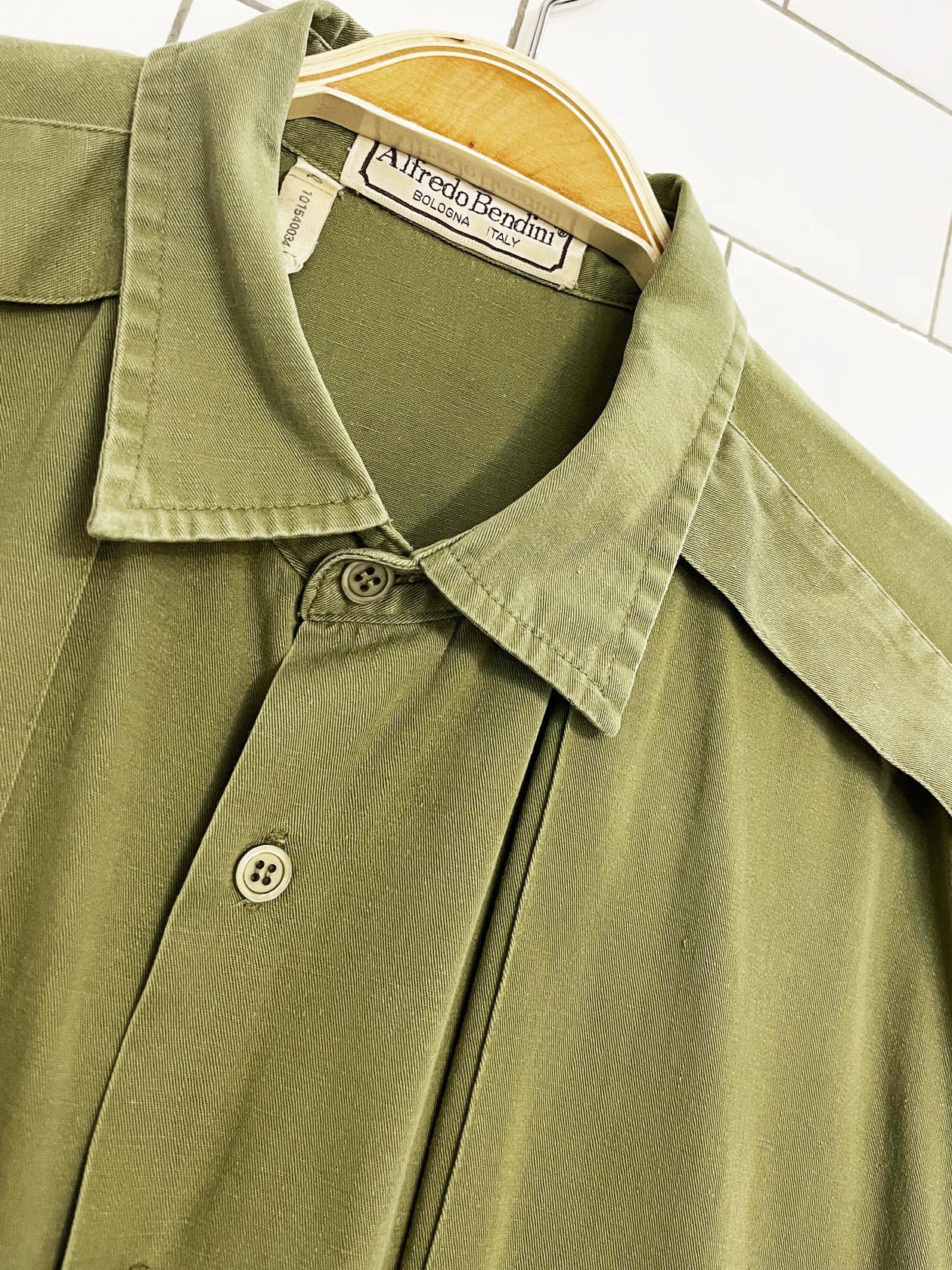 vintage alfredo bendini full button military-style utility shirt