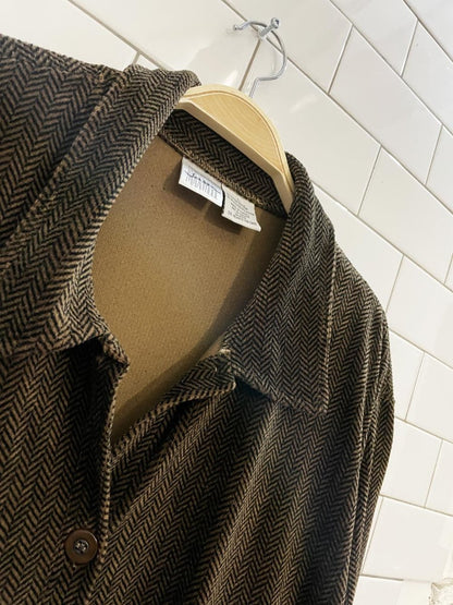vintage 90s jason maxwell velour herringbone shirt jacket - good market thrift store