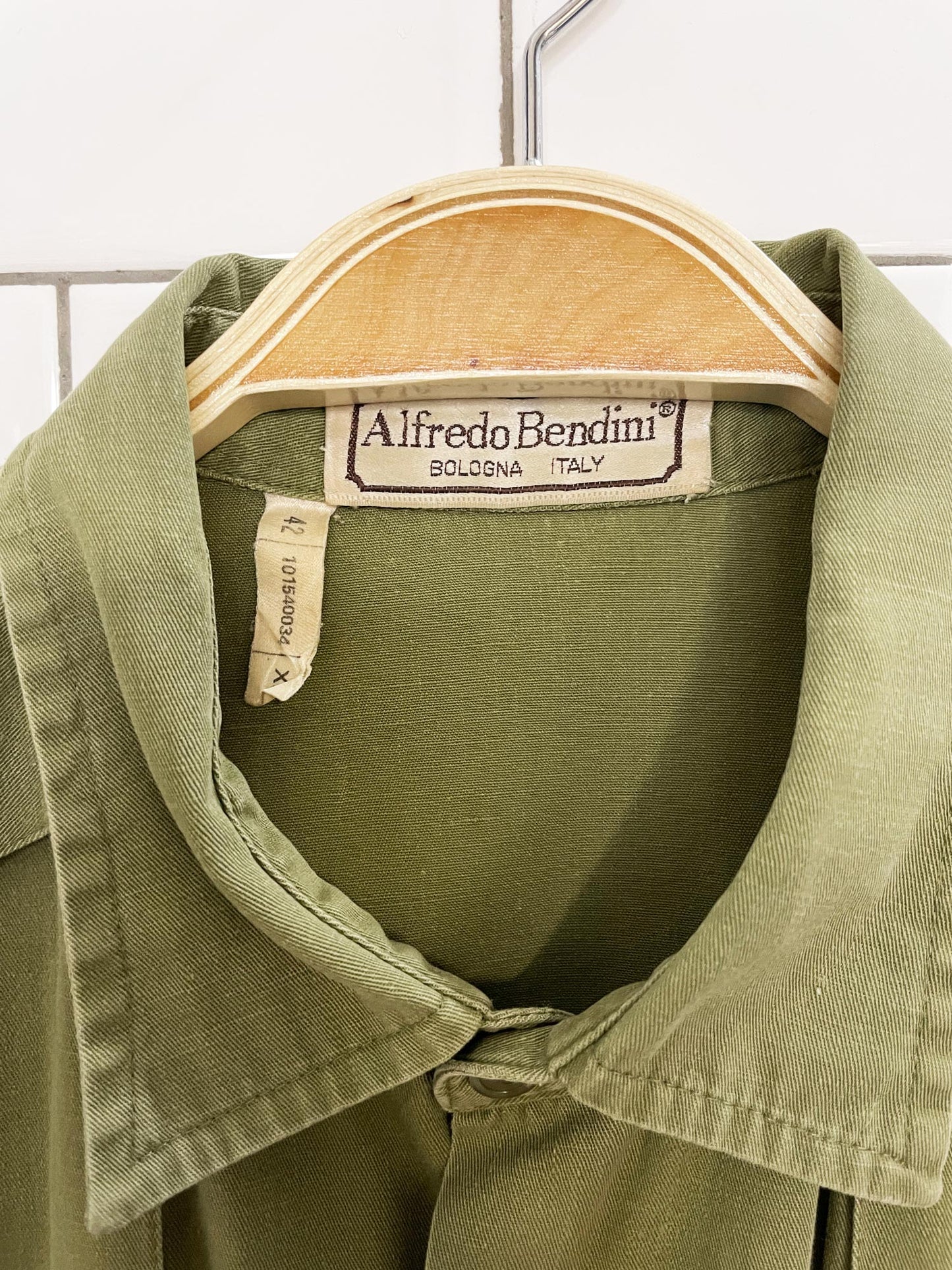 vintage alfredo bendini full button military-style utility shirt