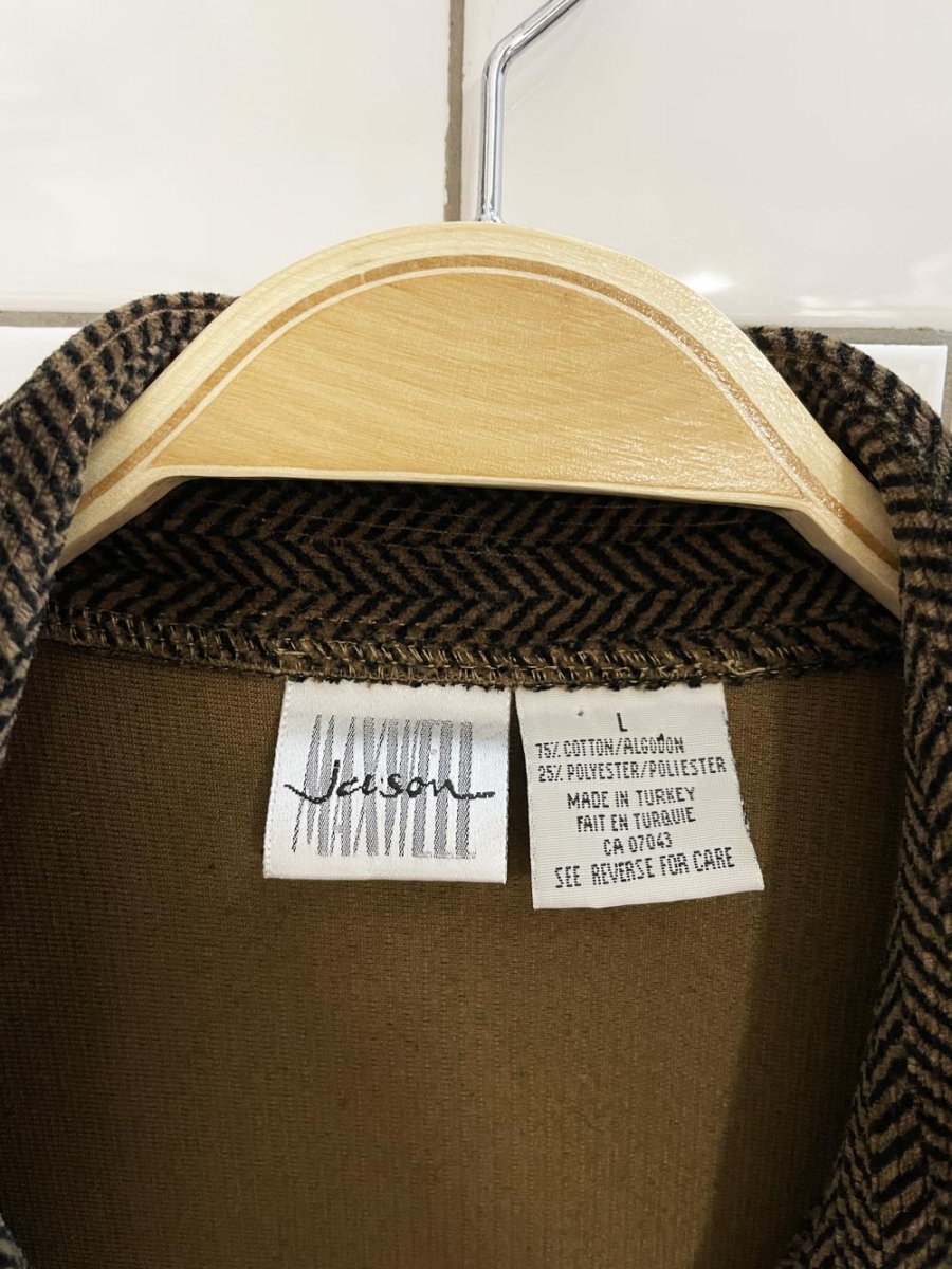 vintage 90s jason maxwell velour herringbone shirt jacket - good market thrift store