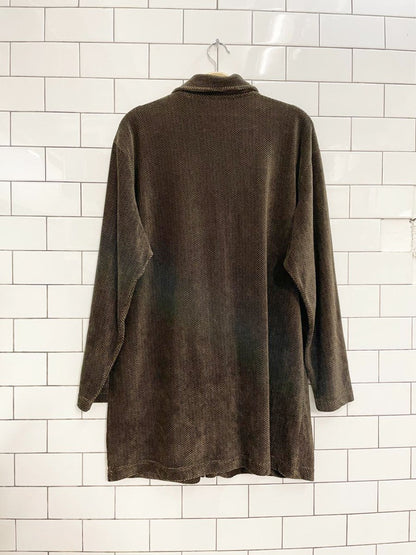 vintage 90s jason maxwell velour herringbone shirt jacket - good market thrift store